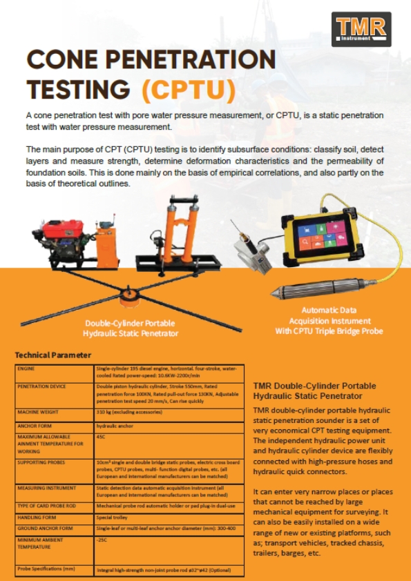 TMR CONE PENETRATION TESTING (CPTU)